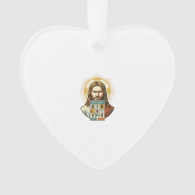 Jesus Endless Captcha Verification Traffic Lights  Ornament (Front)