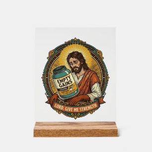 Jésus épuisé Tube de protéine vide Humour de gym