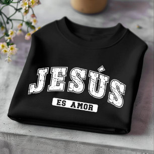 Jésus Est Amour Déchiré T-Shirt Chrétien Espagnol
