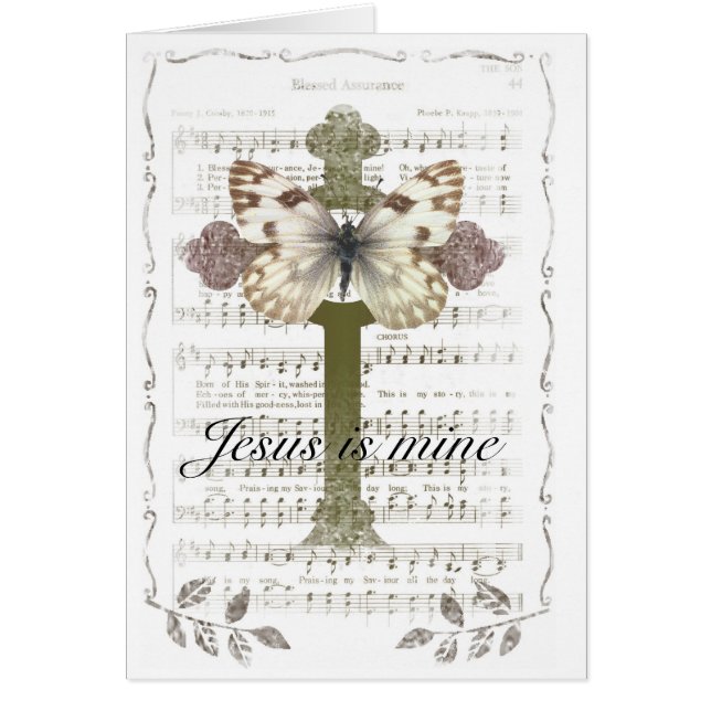 Jésus est carte de papillon de mine (Devant)