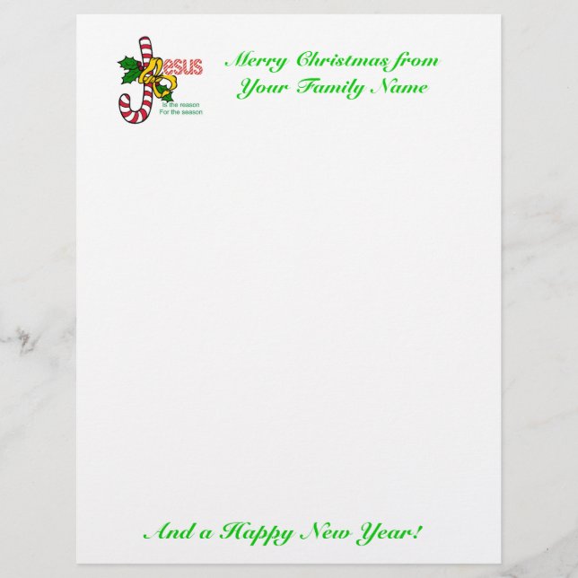 Jésus est la raison de Noël Lettre papier (Devant)