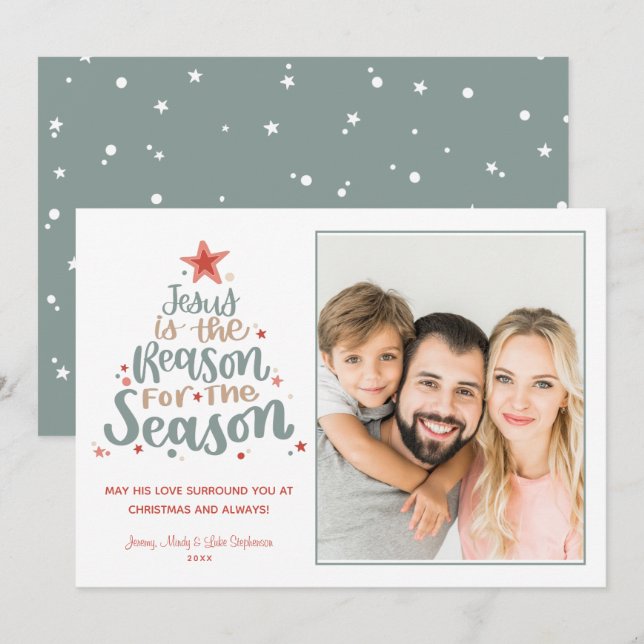 Jésus est la raison Photo Carte de Noël (Devant / Derrière)