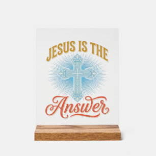 Jésus est la réponse Croix chrétienne Vector Desig