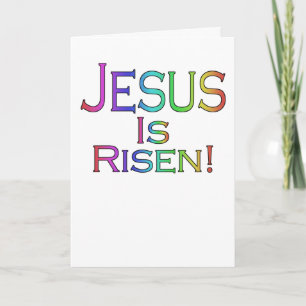 Jésus est levé ! (arc-en-ciel) carte de Pâques