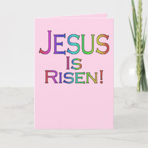 Jésus est levé ! (arc-en-ciel sur le rose) carte