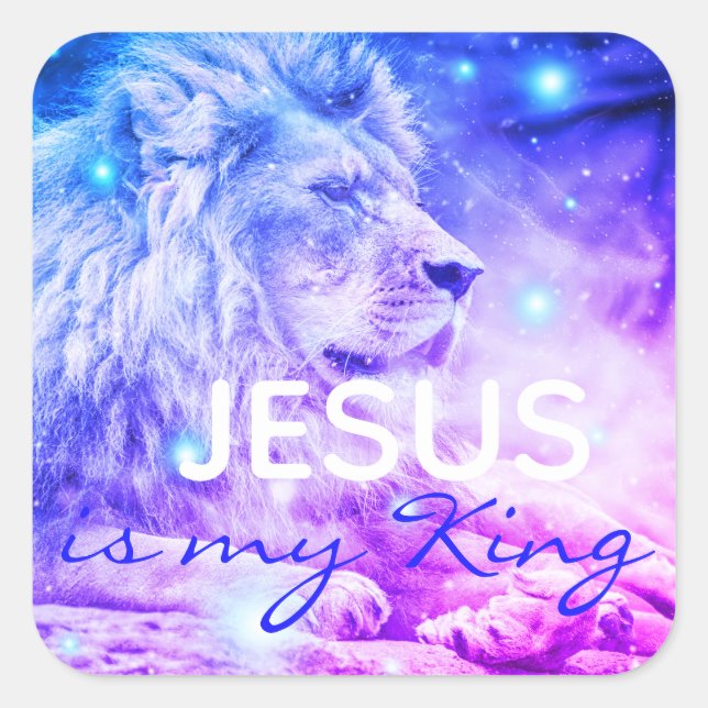 Jésus est mon roi | Sticker Lion de la foi chrétie (Devant)