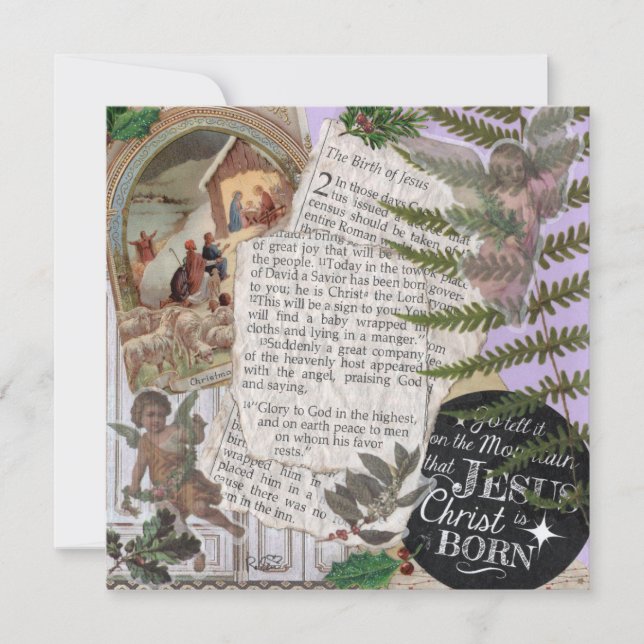 Jesus est né Carte de voeux appartement Noël (Devant)