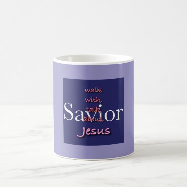 Jésus Est Sauveur Pale Lavender Coffee Mug (Centre)