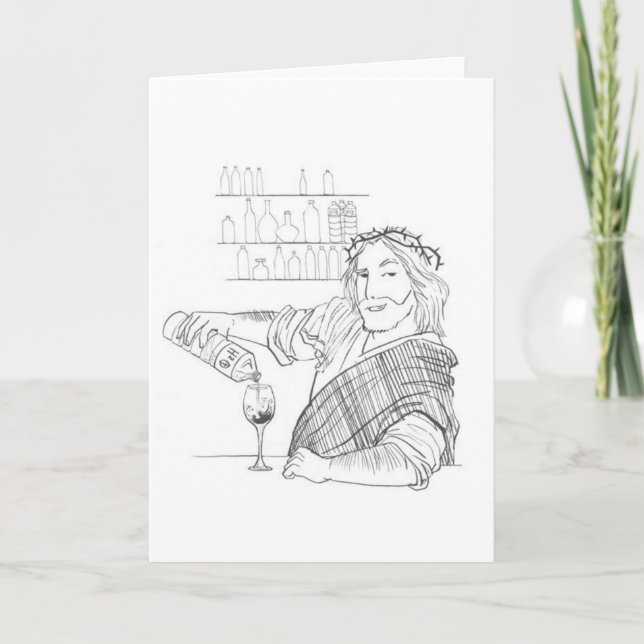Jésus est vos cartes de voeux Bartender (Devant)