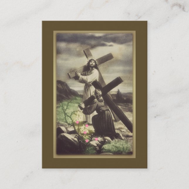 Jésus et jeune fille portant la carte sainte (Devant)