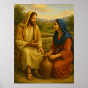 Jésus et la femme au puits ™ Affiche murale SDD