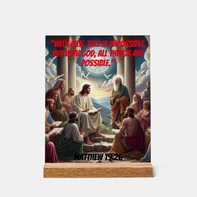 Jésus et les disciples : Matthieu 19:26 (Recto)