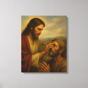 Jésus Et L'Homme Aveugle™ LDS Toile D'Art Mur