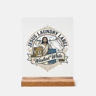 Jesus Étiquette de Lavage Lavé Blanc Jesus Lavage 