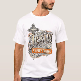Jesus Everything Vintage Christian Typography Desi T-Shirt