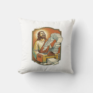 Jesus Excel Sheet Printing 50 Blank Pages Office H Throw Pillow
