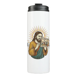 Jesus Eyes Closed Tagged Group Photo Unflattering Thermal Tumbler