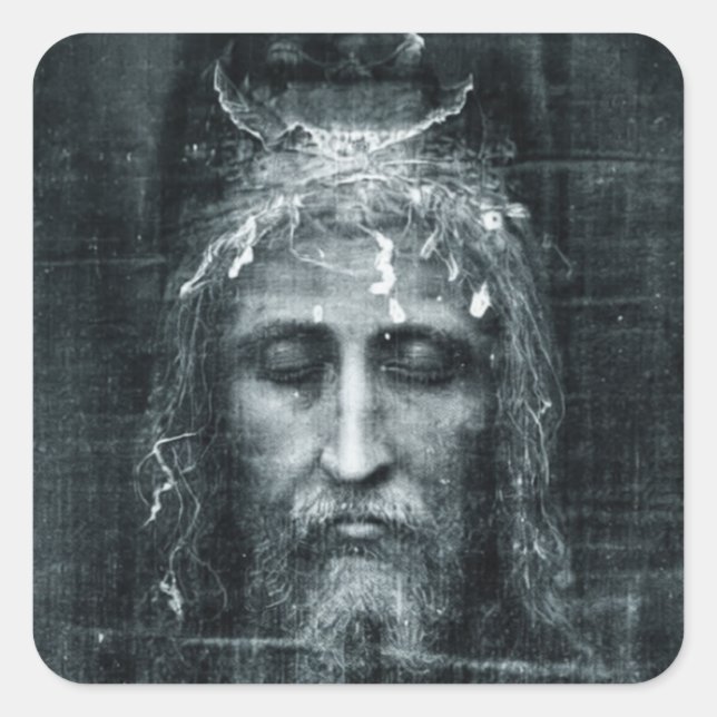Jesus Face  Square Sticker (Front)
