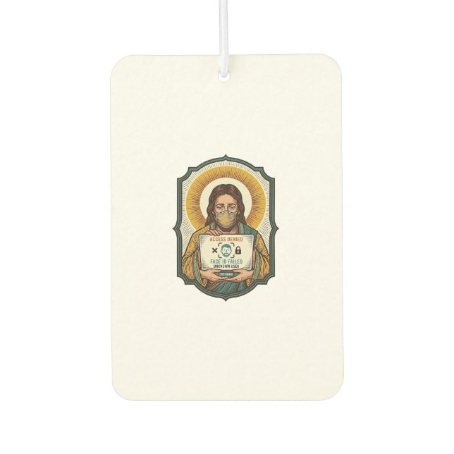 Jesus Failed Face Unlock Mask Recognition Tech Pho Air Freshener (Front)