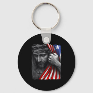 Jesus Faith Cross Crown America Puerto Rico Herita Keychain