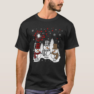 Jesus Faith Hope Love Snowman Christmas Funny Xmas T-Shirt