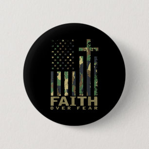 Jesus Faith Over Fear Christian Cross God Fait Us  2 Inch Round Button