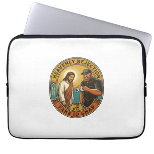 Jesus Fake ID Confiscated Angry Bouncer Club Party Laptop Sleeve