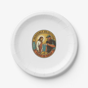 Jesus Fake ID Confiscated Angry Bouncer Club Party Paper Plate