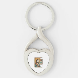 Jesus Fake Verified Checkmark Scam Troll Social Hu Keychain