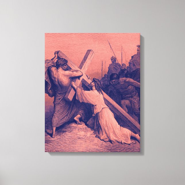 Jesus Falling Beneath the Cross | Bible Canvas Print (Front)