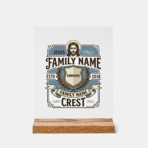 Jesus Family Name Crest Jesus Family Name Crest Ch Acrylic Sign
