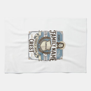 Jesus Family Name Crest Jesus Family Name Crest Ch Kitchen Towel