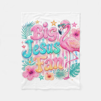 Jesus Fan with Flamingo Blanket