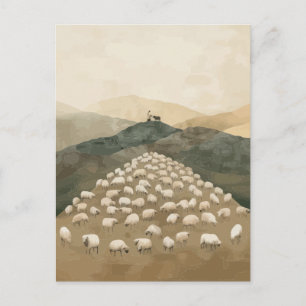 Jesus Finds the Lost Lamb Illustration Postcard
