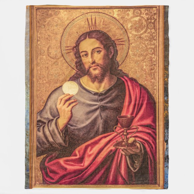 Jesus Fine Art woven polar blanket (Front)