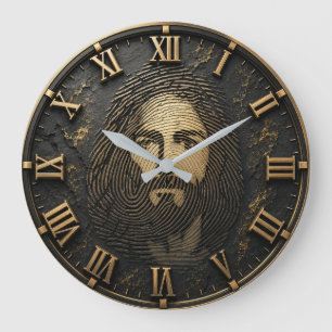 Jesus Fingerprint Large Clock