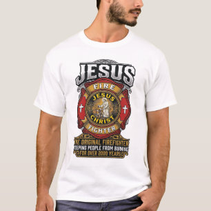 Jesus Firefighter Vintage Christian Faith Shirt