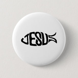 Jesus Fish 2 Inch Round Button