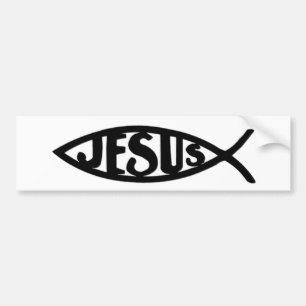 Jesus Fish (Bumper Sticker Black)