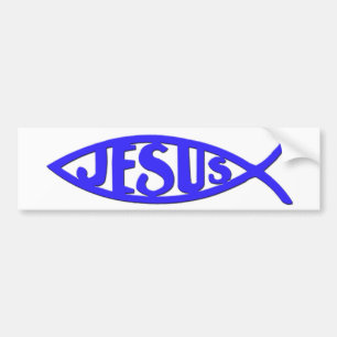 Jesus Fish (Bumper Sticker Blue)