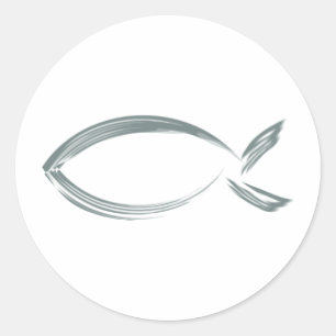 Jesus fish classic round sticker