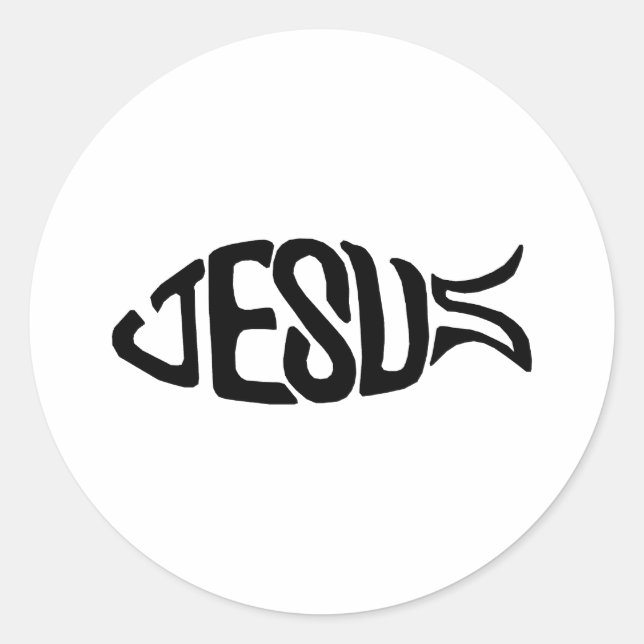 Jesus Fish Classic Round Sticker (Front)