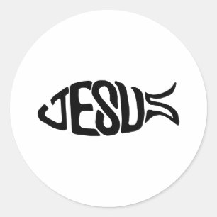 Jesus Fish Classic Round Sticker