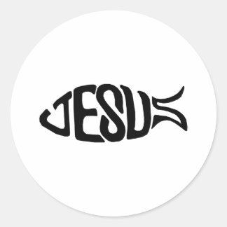 Jesus Fish Classic Round Sticker