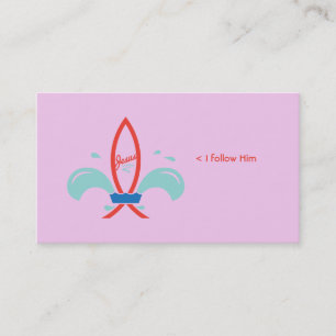 Jesus Fish Fleur De Lis Social Business Card