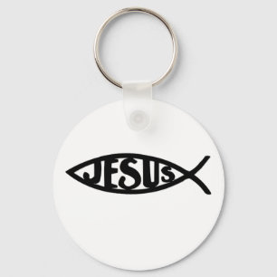 Jesus Fish (Keychain Black) Keychain