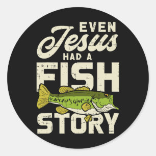 Jesus Fish Story Fisherman God Christ Fishing Chri Classic Round Sticker