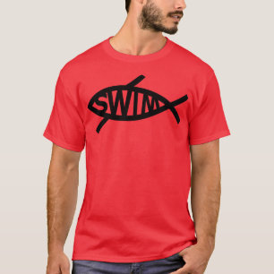 Jesus Fish Swim Swimming Christian Swimmer Gifts 2 T-Shirt