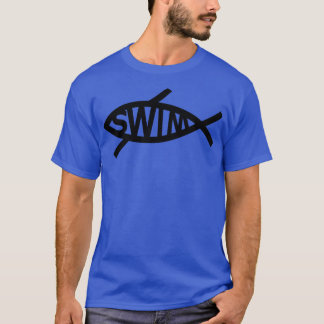 Jesus Fish Swim Swimming Christian Swimmer Gifts T-Shirt