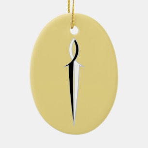 Jesus Fish Sword Ceramic Ornament